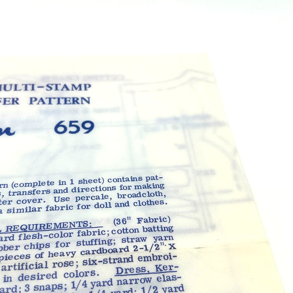 Vintage Mail Order Doll Toaster Cover Transfer Pattern #659 - Picture 3 of 7